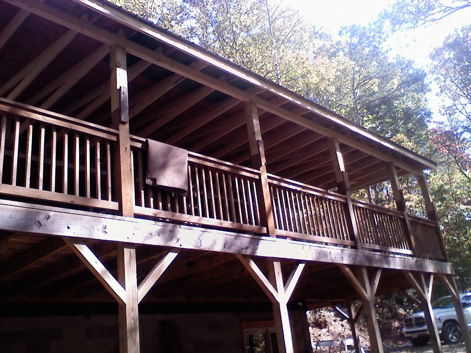 Timber framing under a new elevated porch and deck — Roof Leak Repair in Jellico by Roofing Brothers